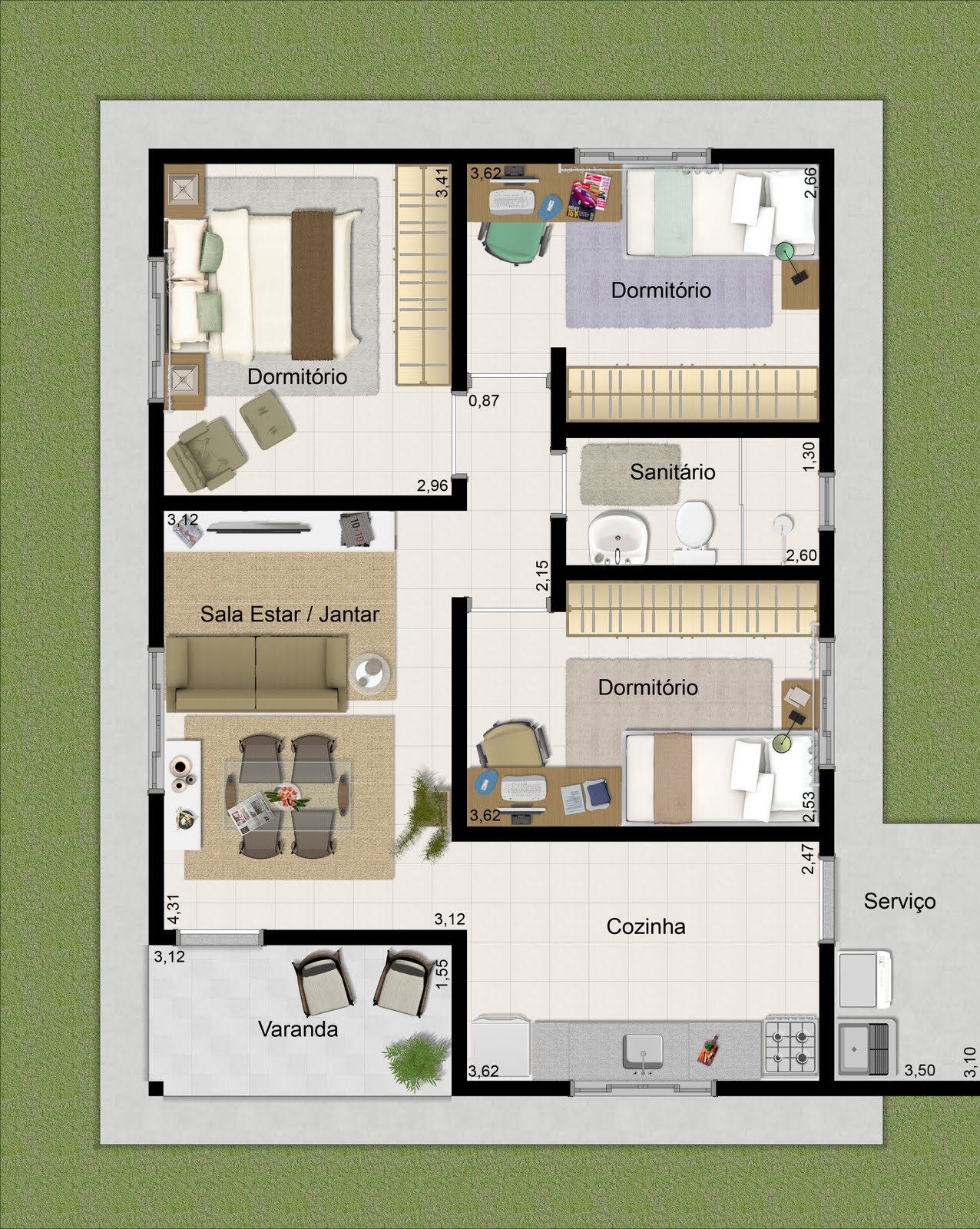 #506122 Projetos de casas simples: 15 modelos 1276x1600 px Projetos De Casas Com Cozinhas Grandes #195 imagens