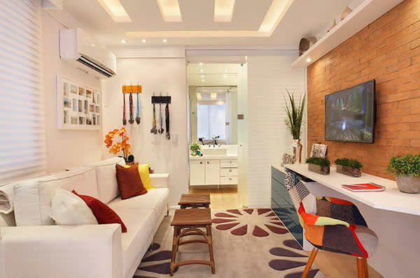 10 modelos incrÃveis de sala de tv Sala simples e moderna