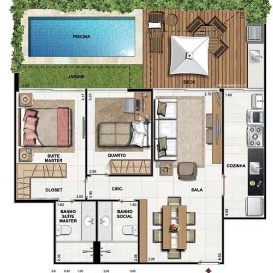 5 modelos de plantas de casas com 2 quartos