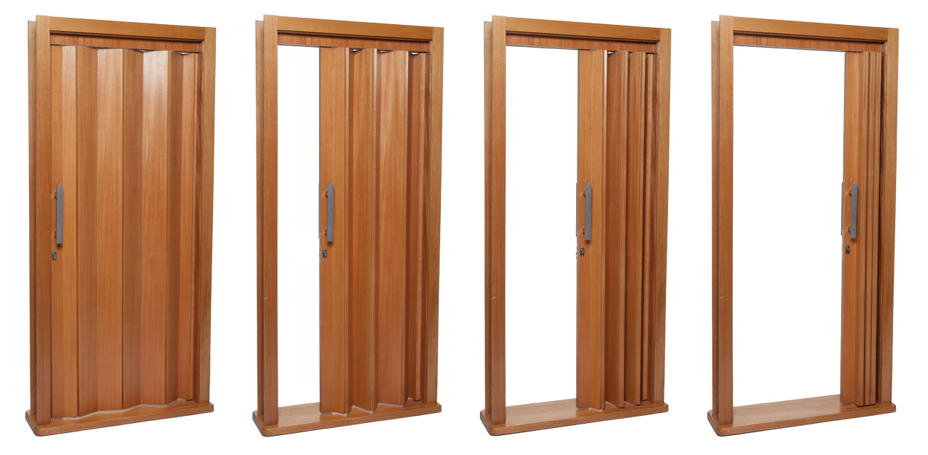 Porta sanfonada parecida com porta de madeira