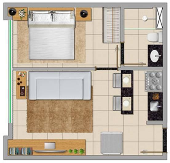 Plantas De Casas Com 1 Quartos