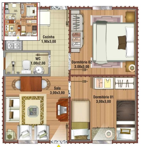 6 Modelos De Plantas De Casas Ate 65m2