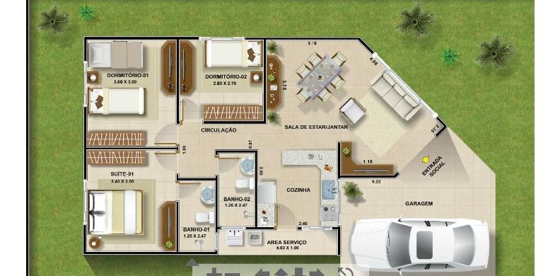 Planta de Casa para sítio 15