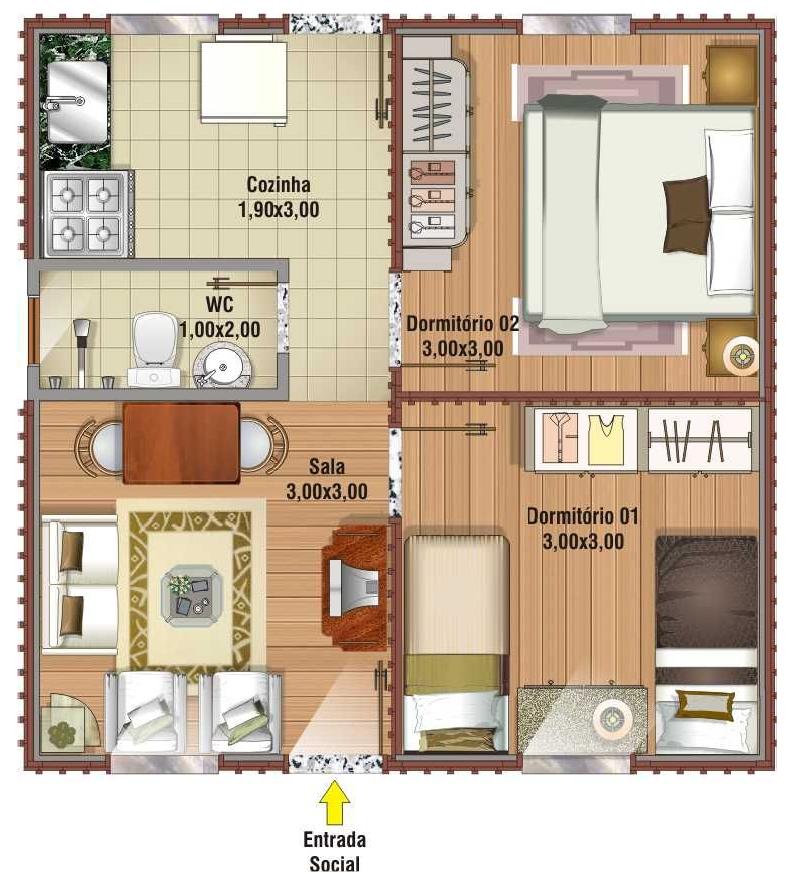 9 Projetos De Casas Pequenas Planta Baixa