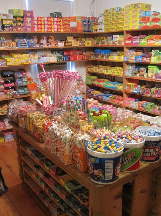 Decoração de loja pequena de doces