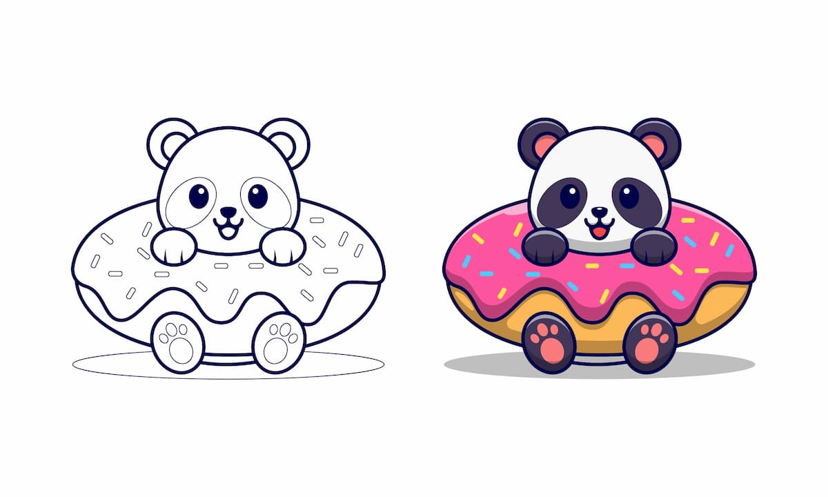 Como desenhar PANDA Unicórnio Kawaii - passo a passo